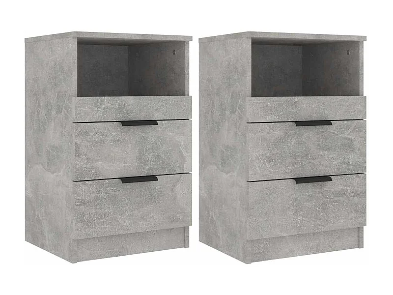 Nachttisch 2er Set-Beistelltisch Betongrau Holzwerkstoff SHL93502
