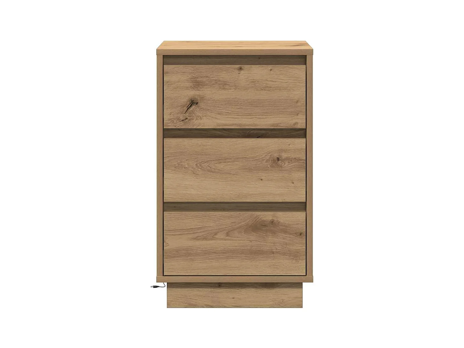 Table de chevet-Table d'appoint avec tiroir chêne artisanal 39x34,5x65 cm