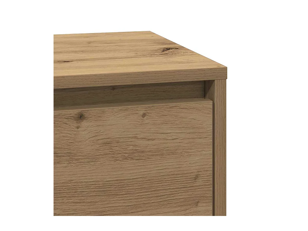 Table de chevet-Table d'appoint avec tiroir chêne artisanal 39x34,5x65 cm