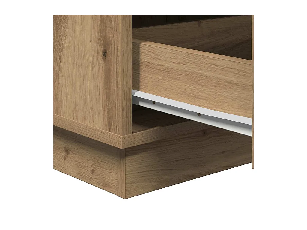 Table de chevet-Table d'appoint avec tiroir chêne artisanal 39x34,5x65 cm