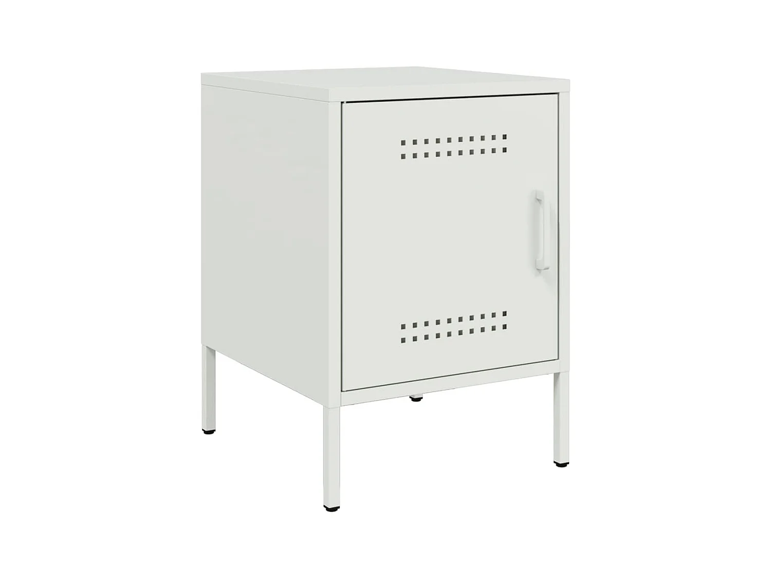 Mesita de noche | Mesilla de noche de acero blanco 36x39x50,5 cm