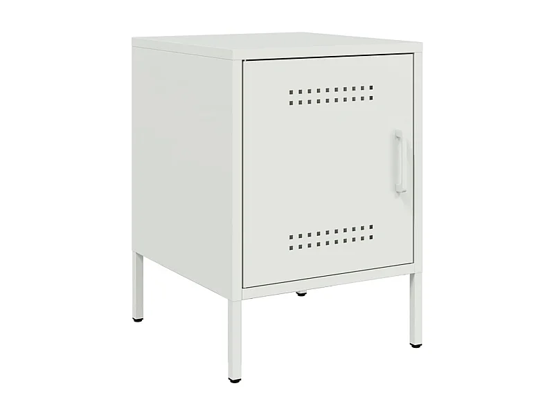 Table de chevet Étroite-Table d'appoint-Table de nuit blanc 36x39x50,5 cm acier