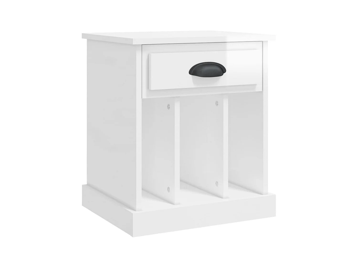 Table de chevet-Table d'appoint-Table de nuit blanc brillant 43x36x50 cm