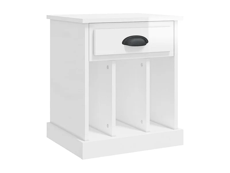 Table de chevet-Table d'appoint-Table de nuit blanc brillant 43x36x50 cm