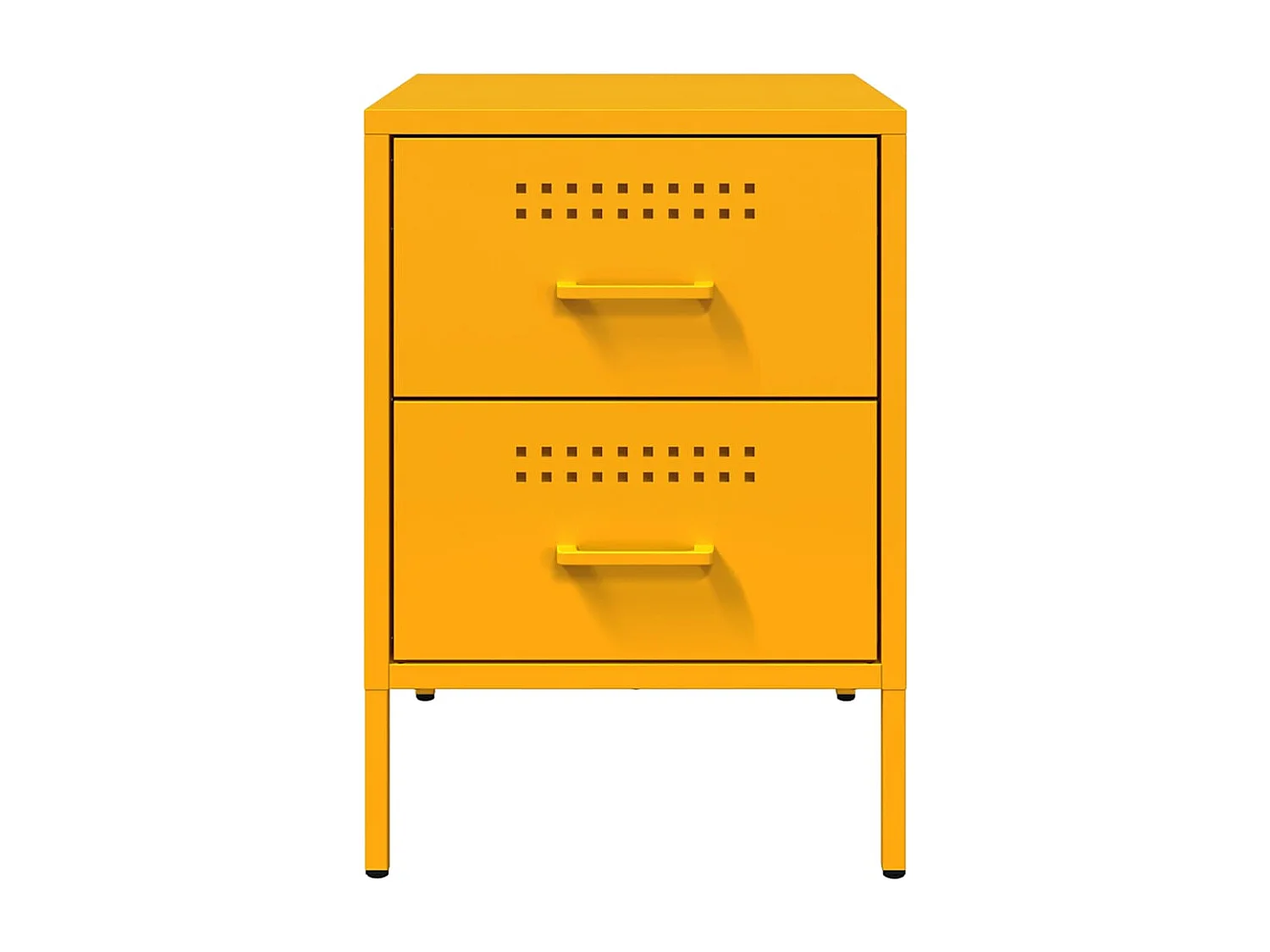 Nachttisch-Beistelltisch-Nachtschrank Senfgelb 36x39x50,5 cm Stahl SHL61408