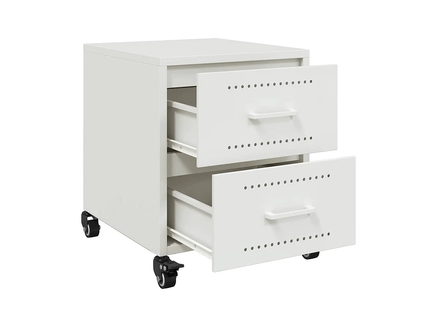 Mesitas de noche | Mesilla de noche 2 unidades acero blanco 36x39x43,5 cm