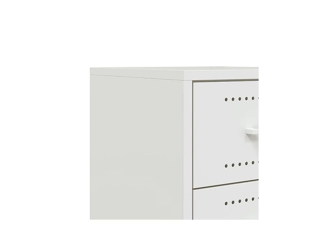 Mesitas de noche | Mesilla de noche 2 unidades acero blanco 36x39x43,5 cm