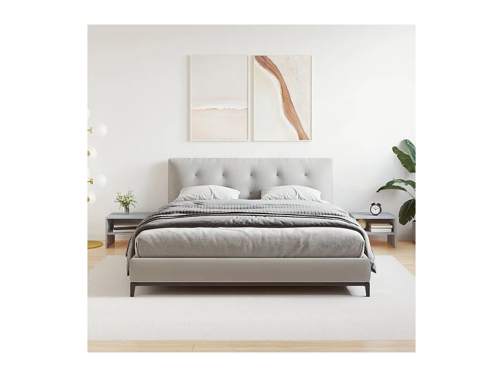 Mesitas de noche | Mesilla de noche 2 uds contrachapada gris Sonoma 40x30x30 cm