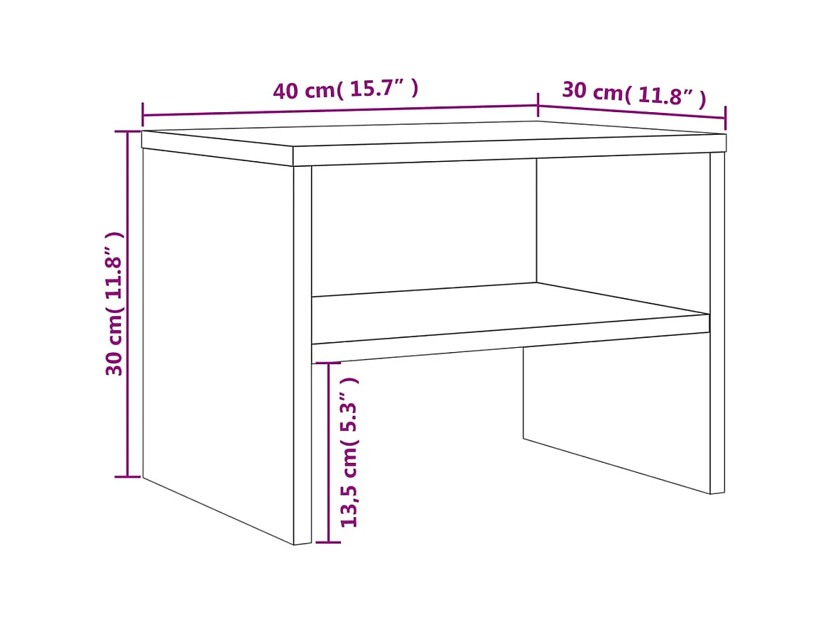 Mesitas de noche | Mesilla de noche 2 uds contrachapada gris Sonoma 40x30x30 cm