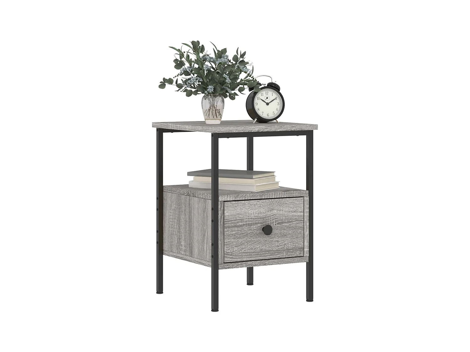 Mesitas de noche | Mesilla de noche 2 uds madera ingeniería gris Sonoma 34x36x50 cm