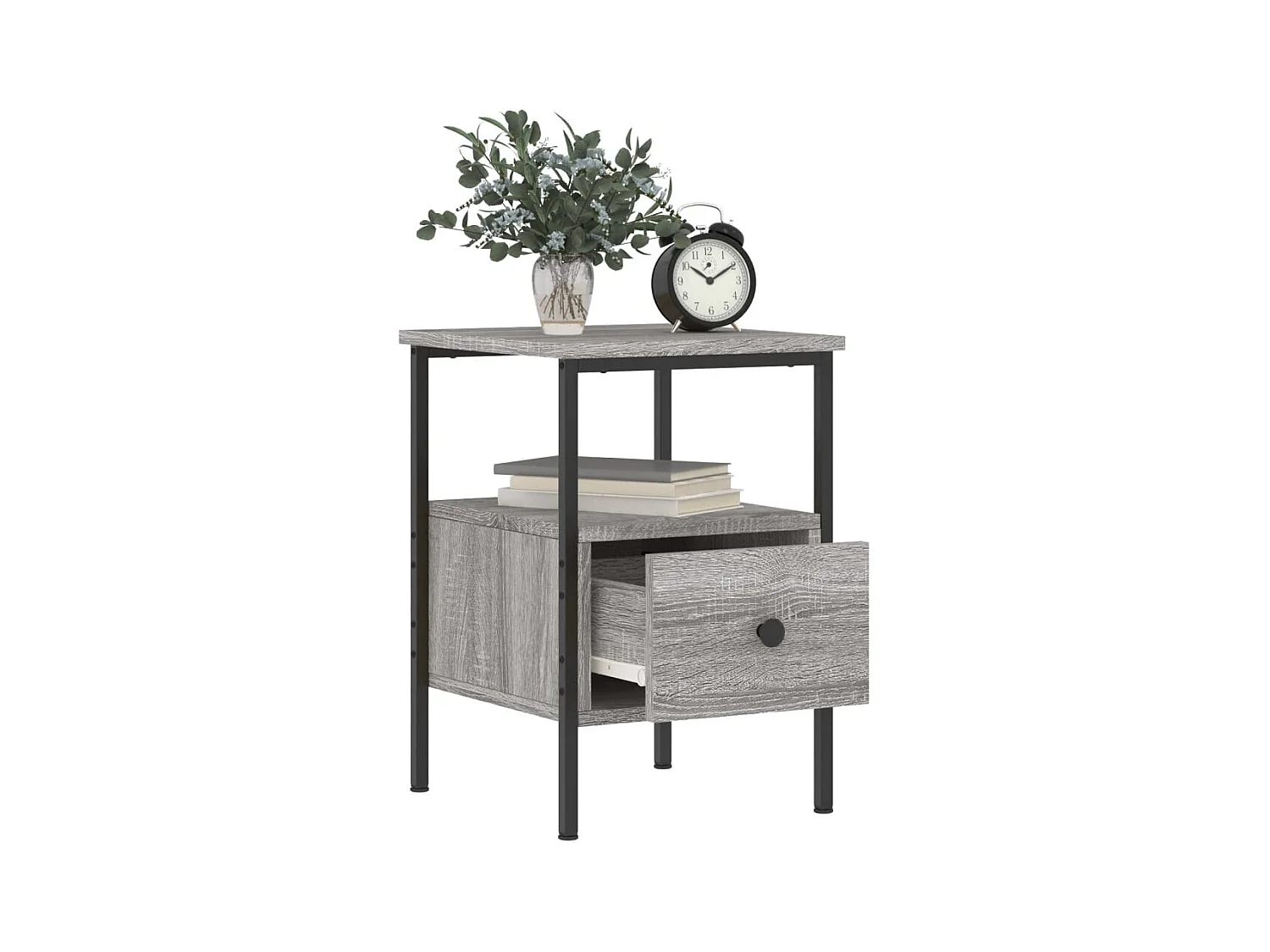 Mesitas de noche | Mesilla de noche 2 uds madera ingeniería gris Sonoma 34x36x50 cm