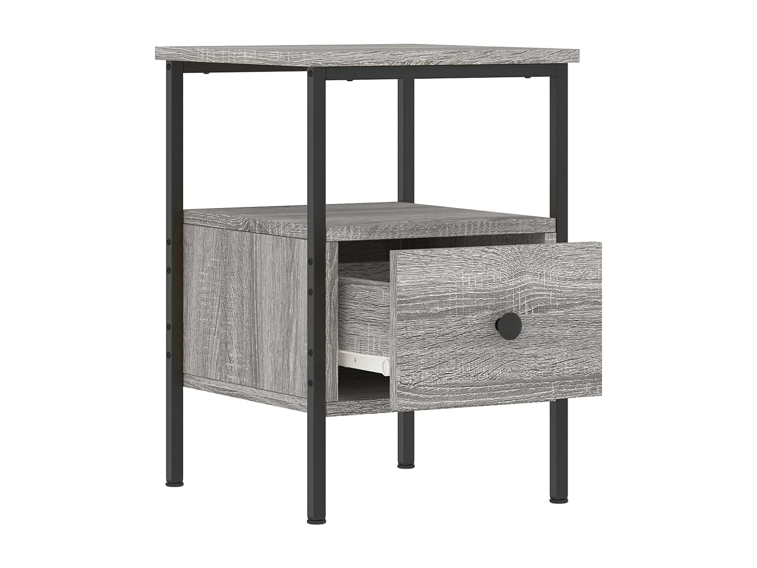 Nachttisch 2er Set-Beistelltisch-Nachttischkommode Grau Sonoma 34x36x50 cm Holzwerkstoff SHL57265