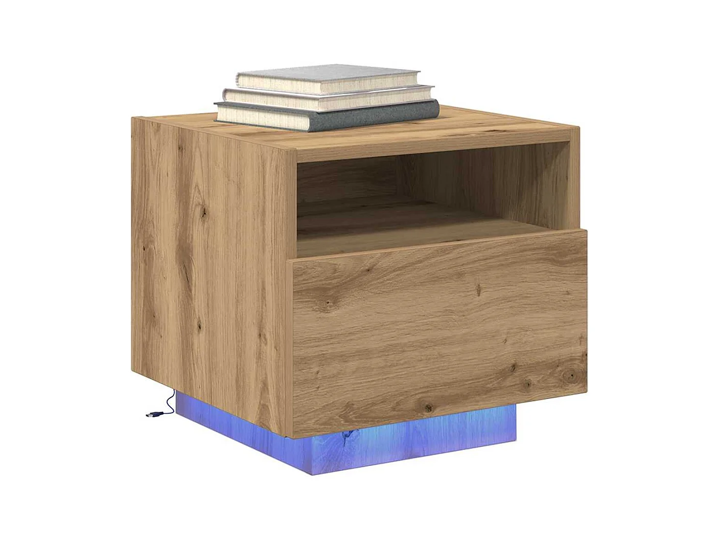 Mesita de Noche | Armario de Noche | Mesa auxiliar Roble artisan 40x39x37 cm Madera contrachapada