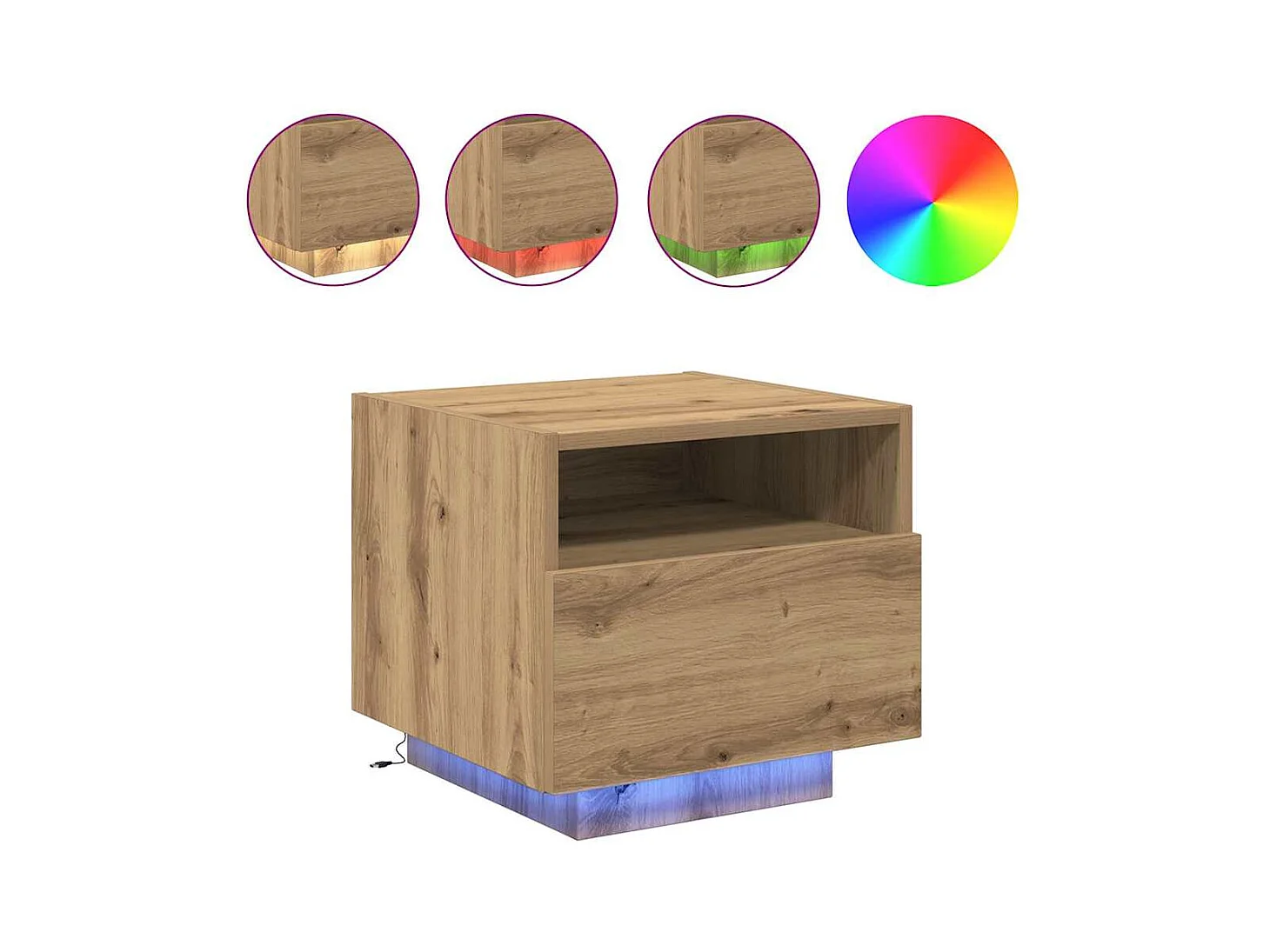 Mesita de Noche | Armario de Noche | Mesa auxiliar Roble artisan 40x39x37 cm Madera contrachapada