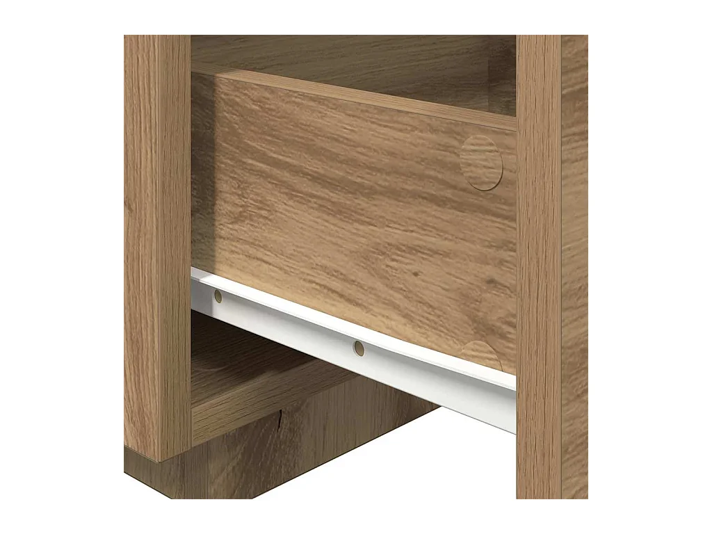 Mesita de Noche | Armario de Noche | Mesa auxiliar Roble artisan 40x39x37 cm Madera contrachapada
