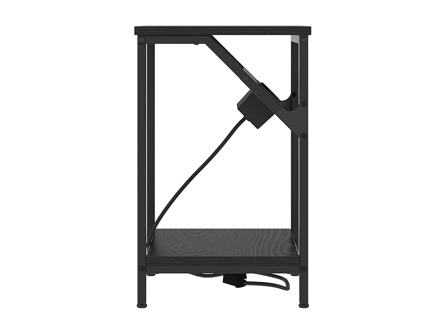 Mesa de Noche | Mesita de noche Roble negro 38x30x48 cm Madera contrachapada