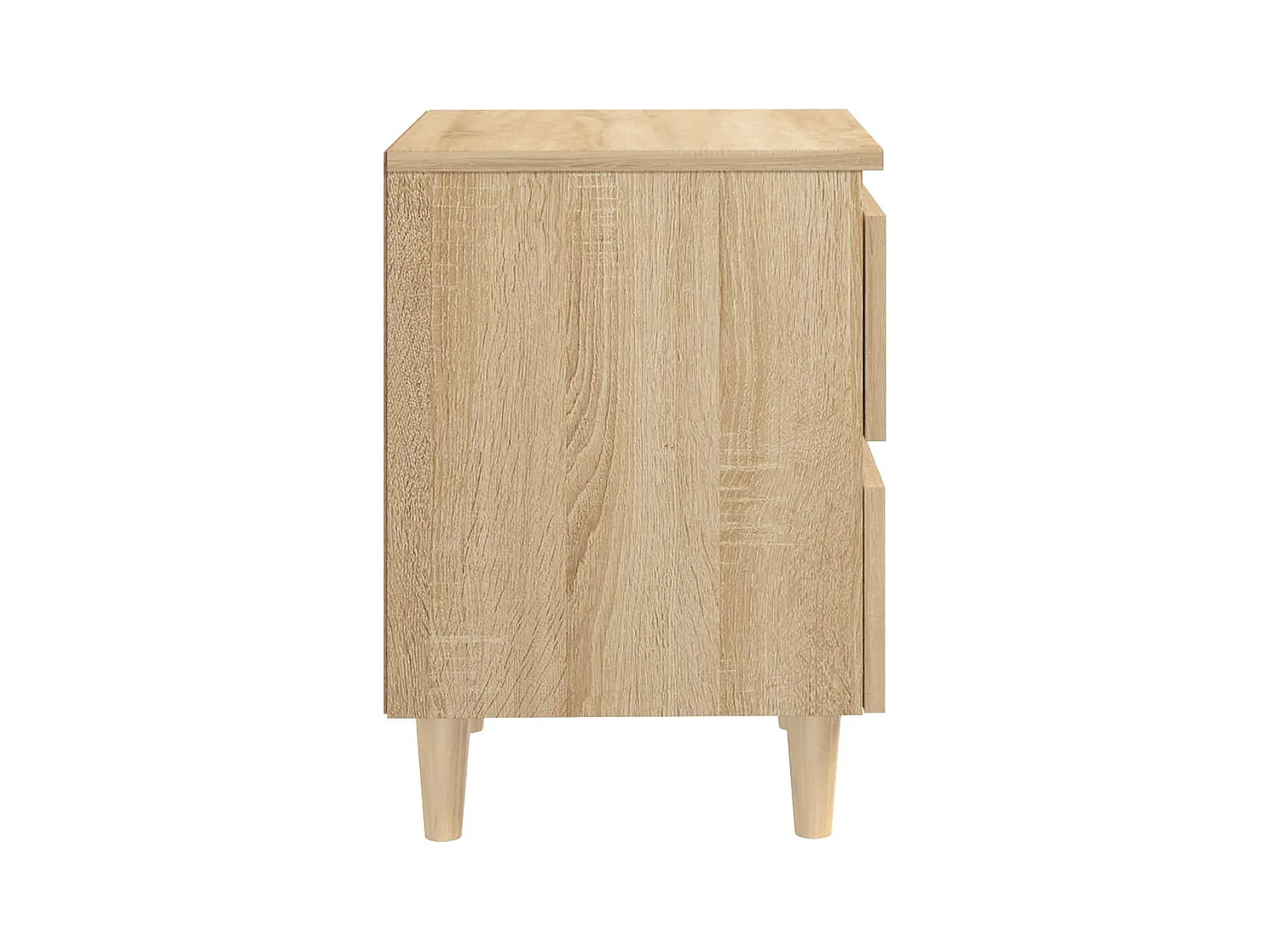 Mesitas de noche | Mesilla de noche 2 uds patas de madera roble Sonoma 40x35x50 cm