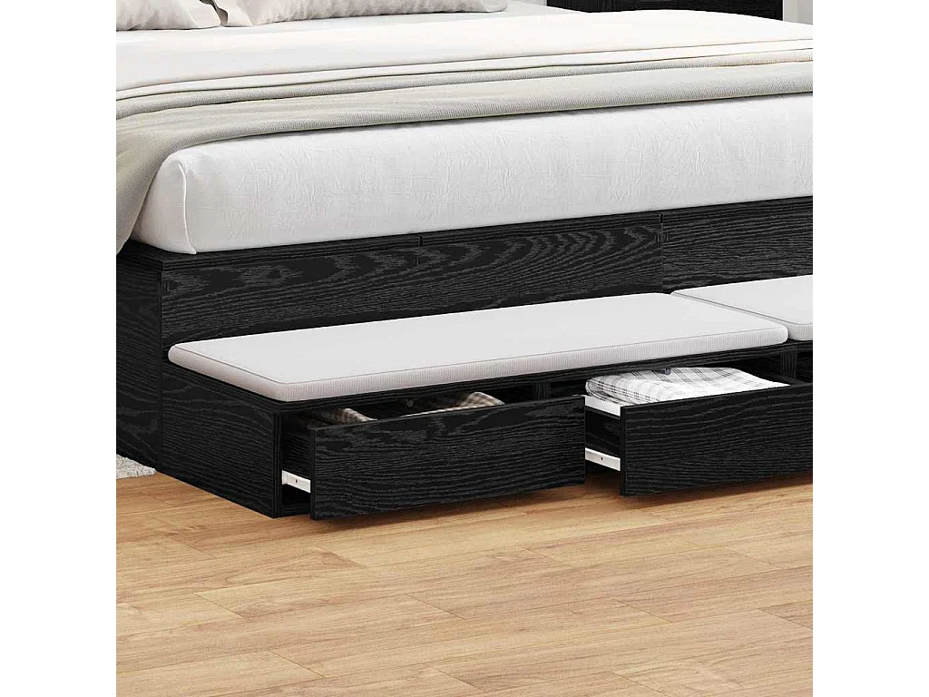 Cajones de cama con cajón Roble negro 200x36.5x16.5 cm