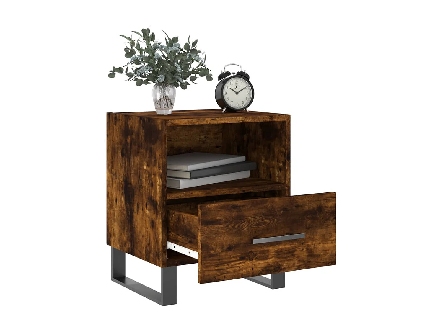 Nachttisch-Beistelltisch Räuchereiche 40x35x47,5 cm Holzwerkstoff SHL87441