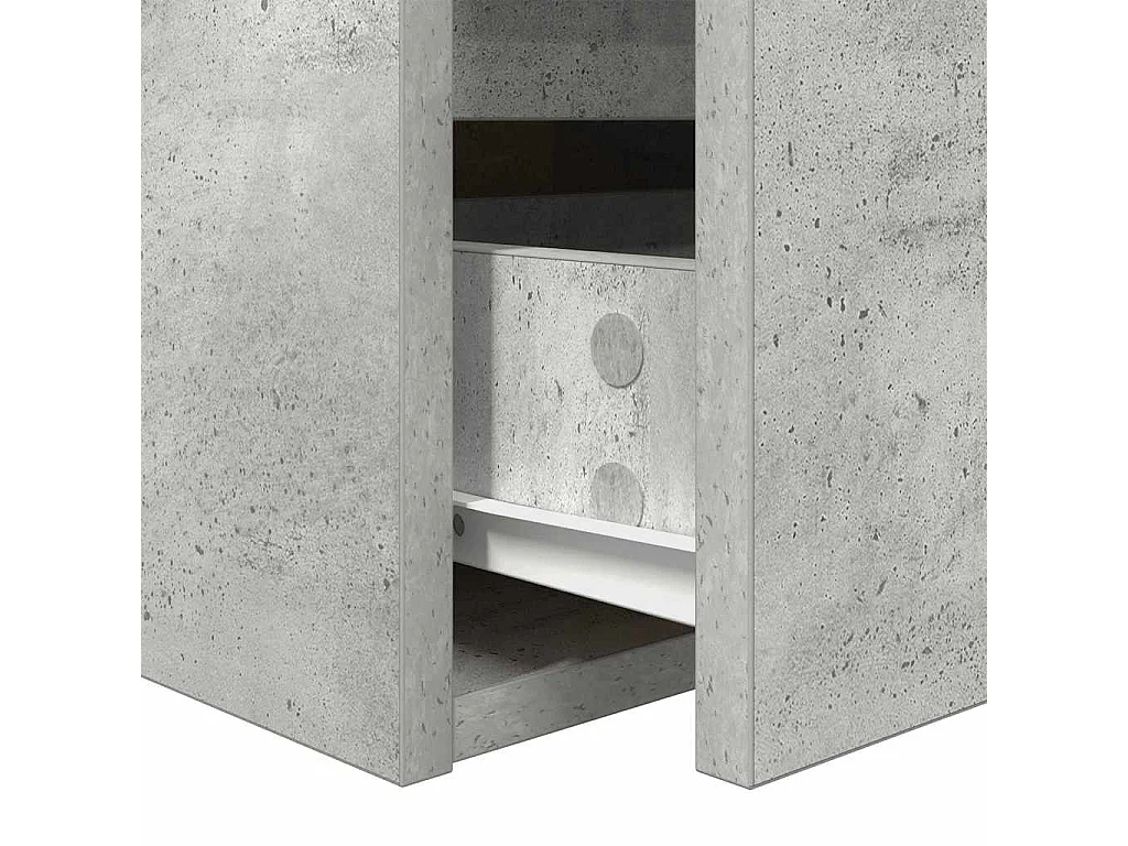 Table de chevet flottante gris béton 38x34x40 cm