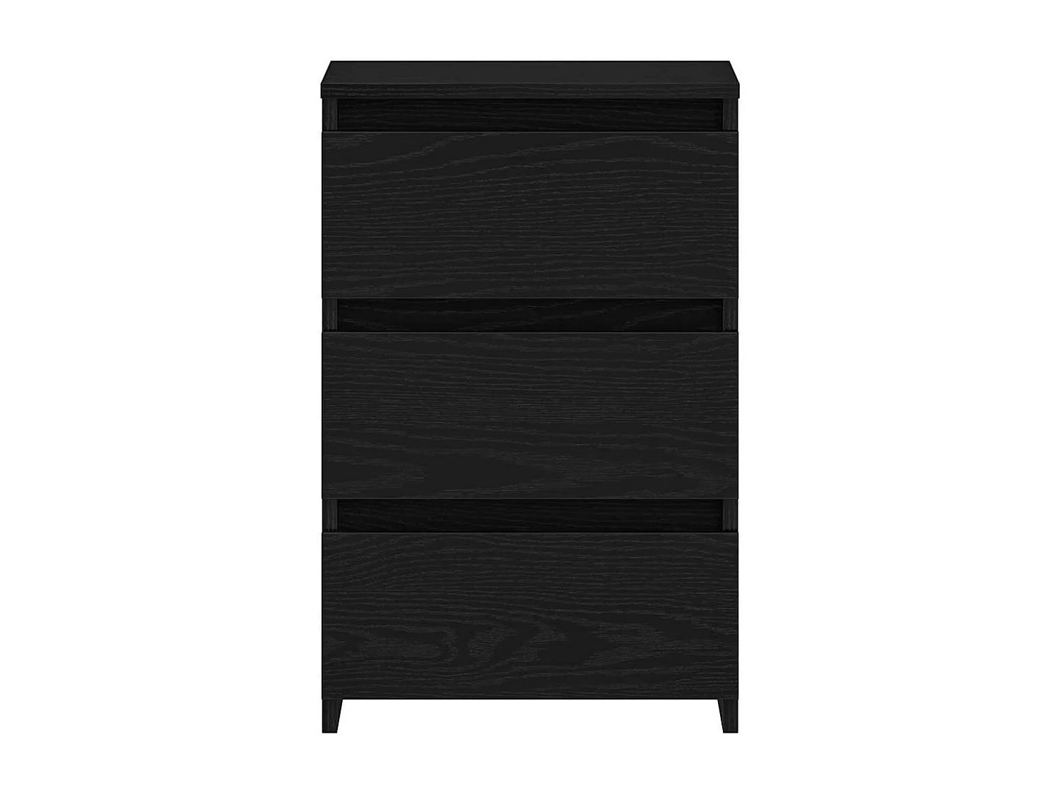 Nachtkastje met lade | Bijzettafel Modern | Opbergkastje Zwart eiken 40 x 35 x 62.5 cm Bewerkt hout