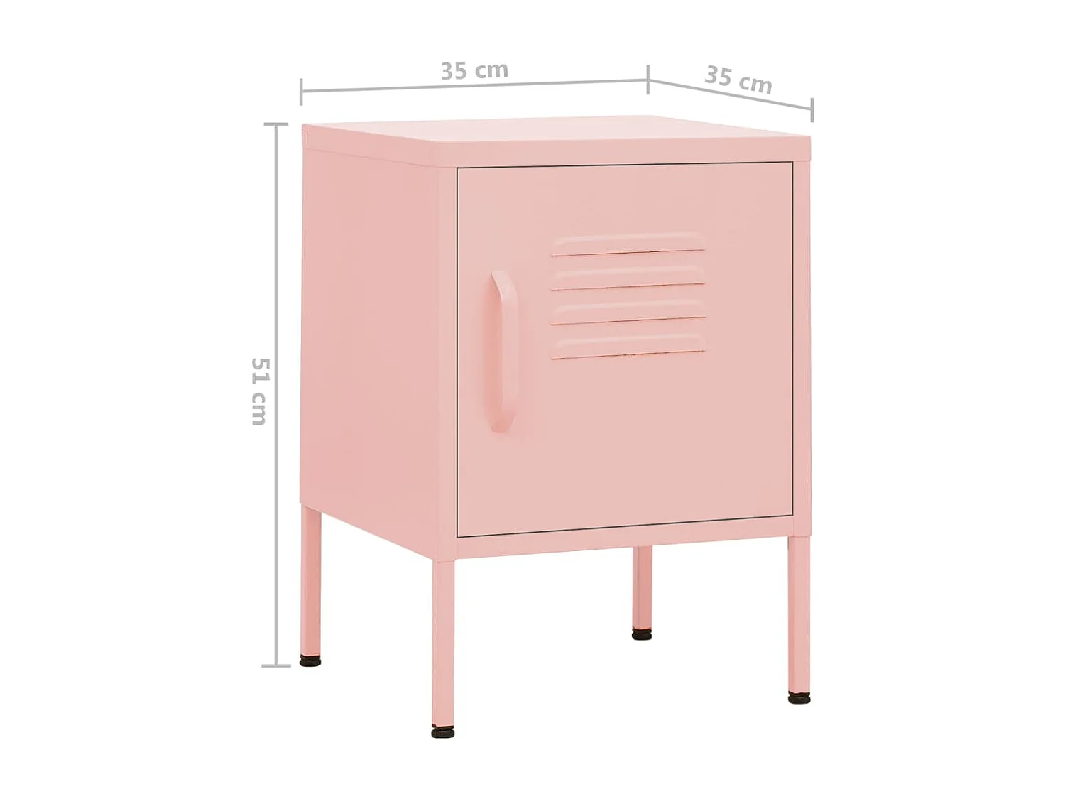 Nachttisch-Beistelltisch Rosa 35x35x51 cm Stahl SHL90572