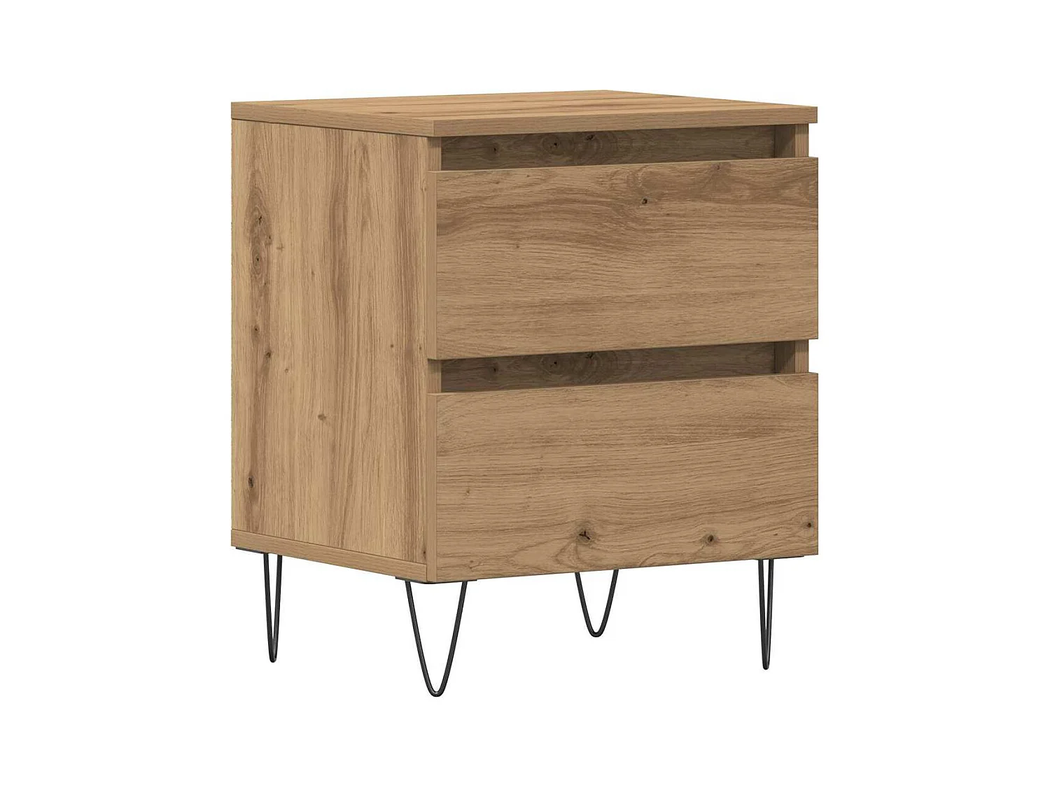 Table de chevet-Table d'appoint avec tiroir chêne artisanal 40x35x50 cm