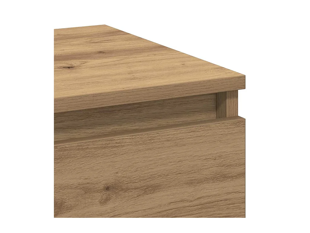 Table de chevet-Table d'appoint avec tiroir chêne artisanal 40x35x50 cm