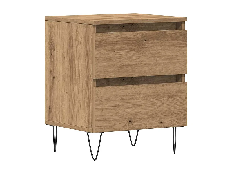 Table de chevet-Table d'appoint avec tiroir chêne artisanal 40x35x50 cm