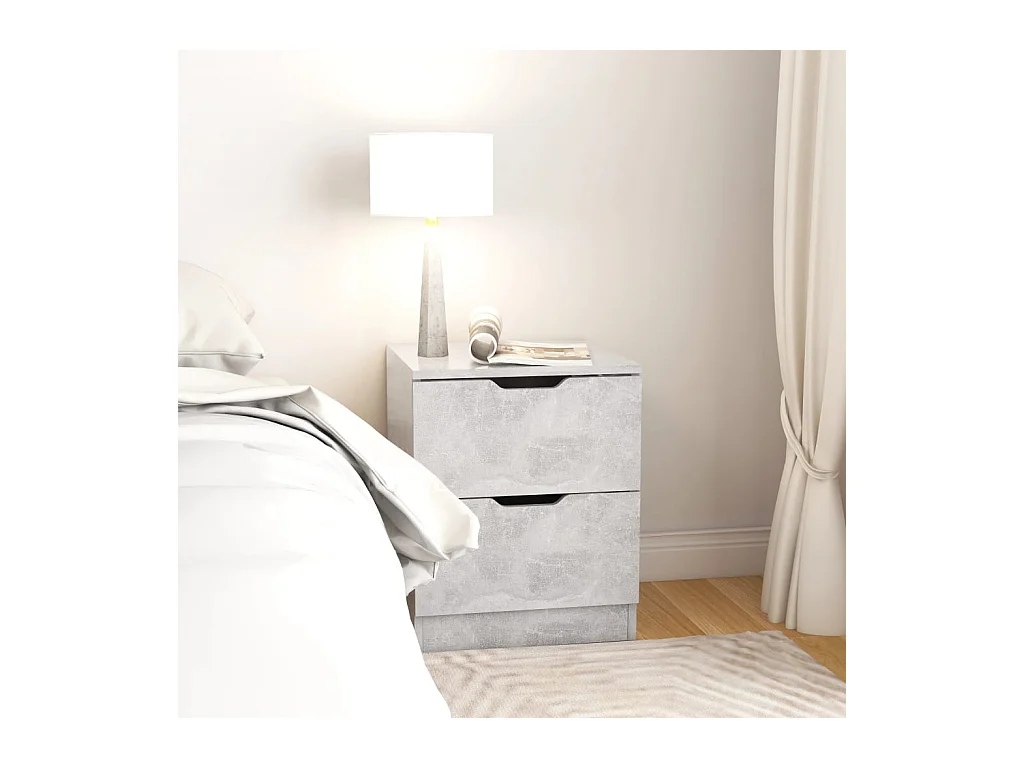 Table de chevet-Table d'appoint gris béton 40x40x50 cm bois d’ingénierie