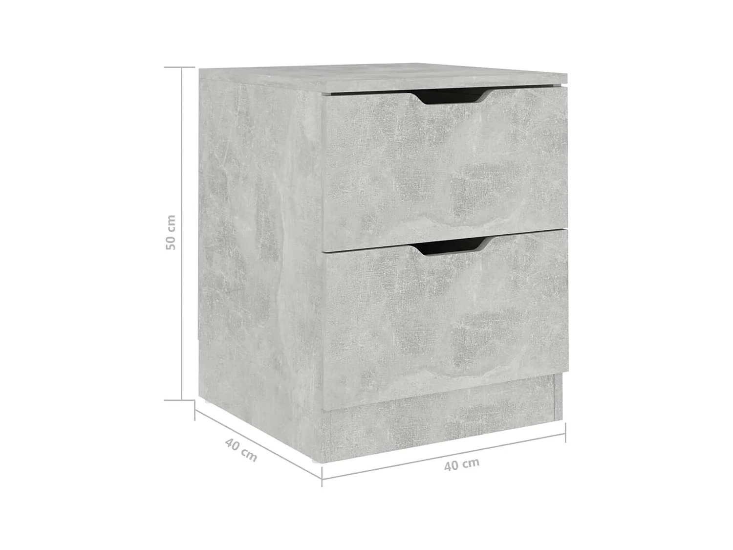 Table de chevet-Table d'appoint gris béton 40x40x50 cm bois d’ingénierie