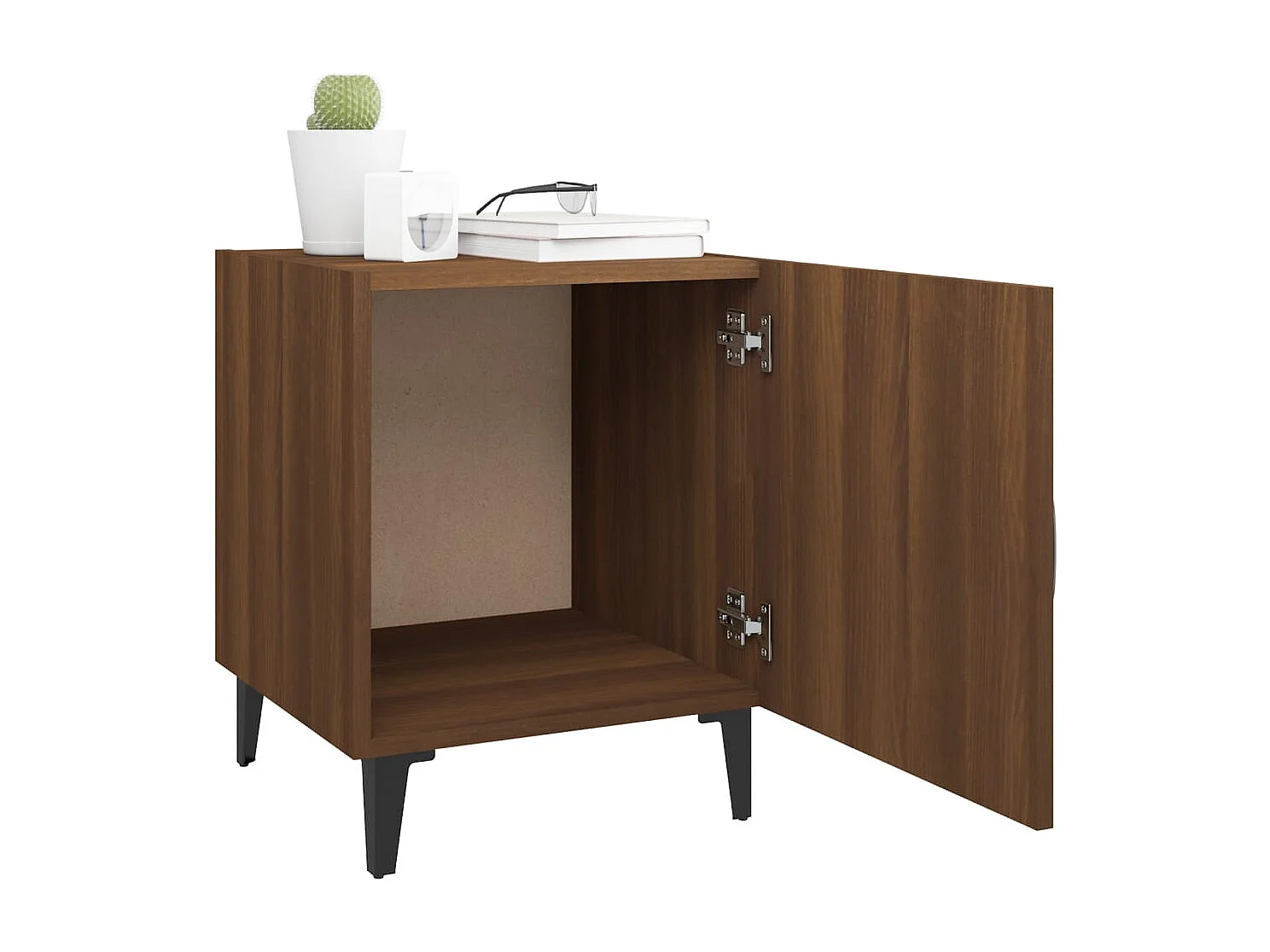 Nachttisch 2er Set-Beistelltisch-Nachttischkommode Braun Eichen-Optik Holzwerkstoff SHL81839