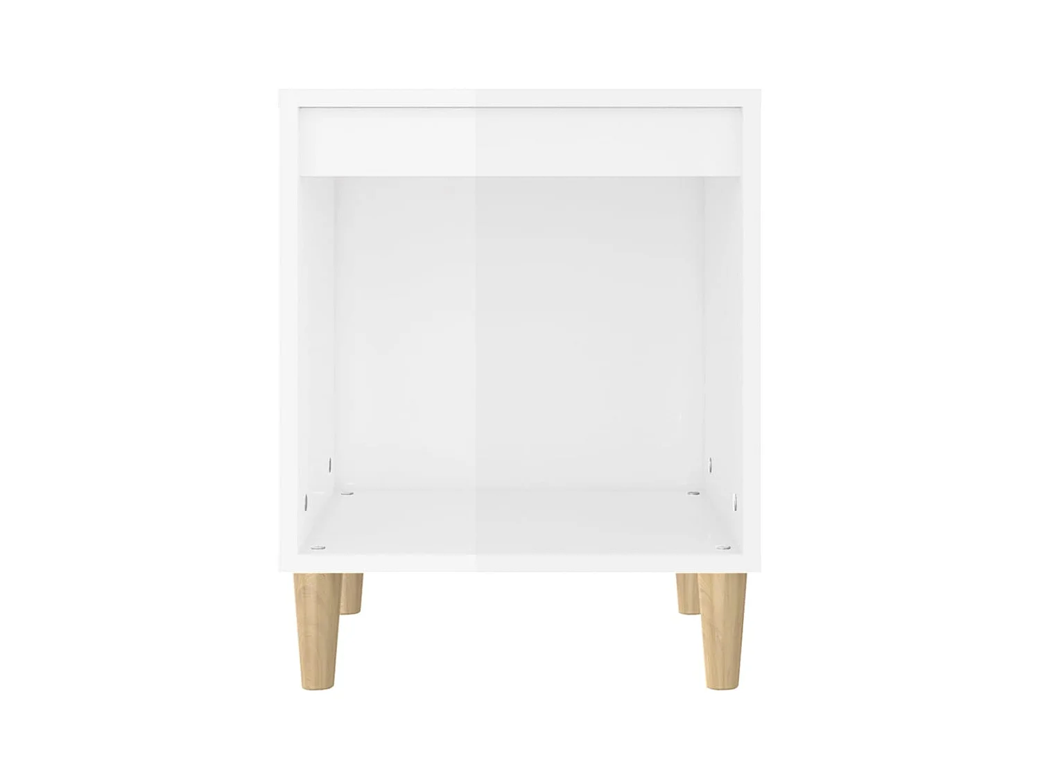 Tables de chevet lot de 2 avec compartiments ouverts Blanc brillant 40x35x50 cm