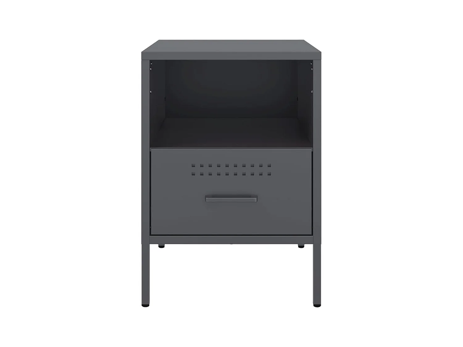 Mesitas de noche | Mesilla de noche 2 unidades acero gris antracita 36x39x50,5 cm