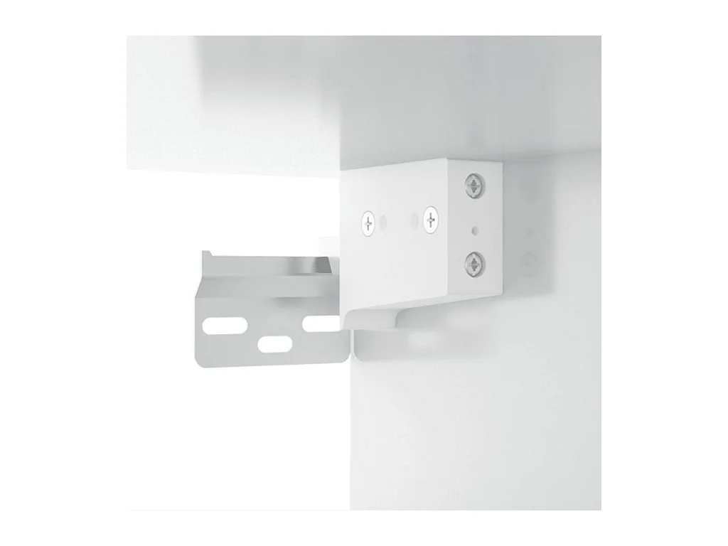 Mesita de noche | Mesilla de noche de pared blanco brillante 34x30x20 cm