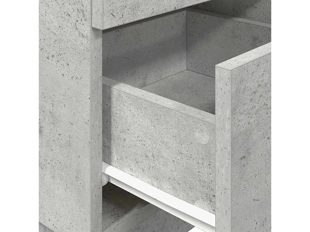 Mesillas de noche | Mesita de noche 2 uds con 2 cajones gris cemento 36x36x68 cm