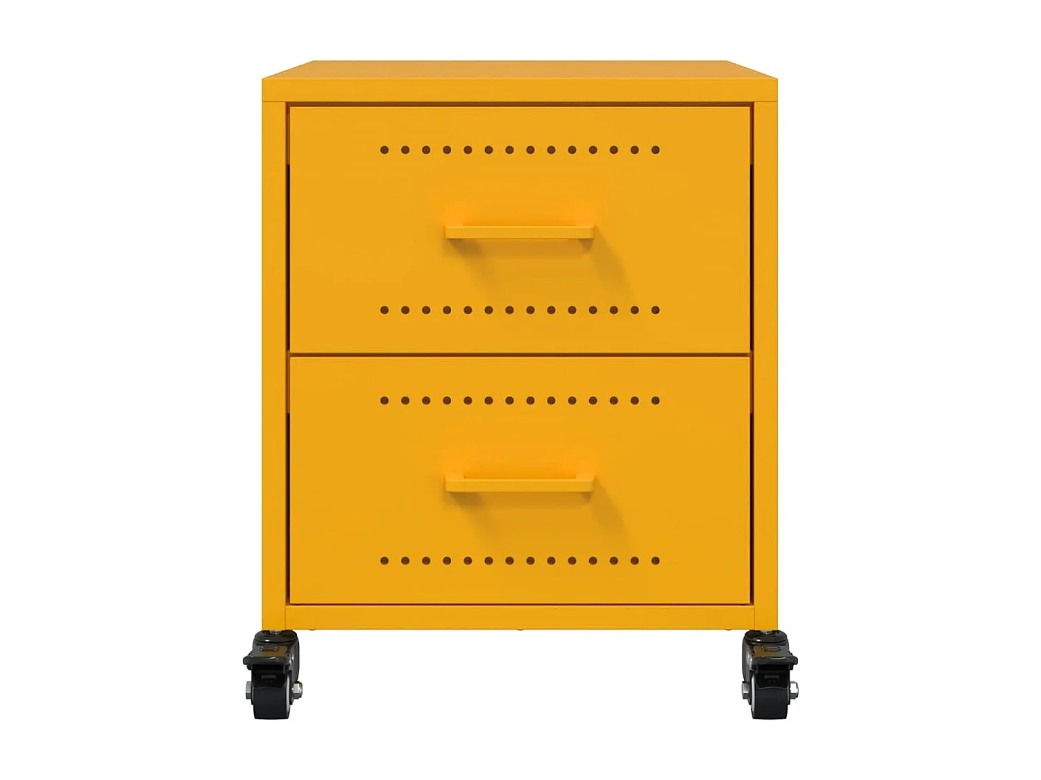 Nachttisch 2er Set-Beistelltisch-Nachttischkommode Senfgelb 36x39x43,5 cm Stahl SHL90403