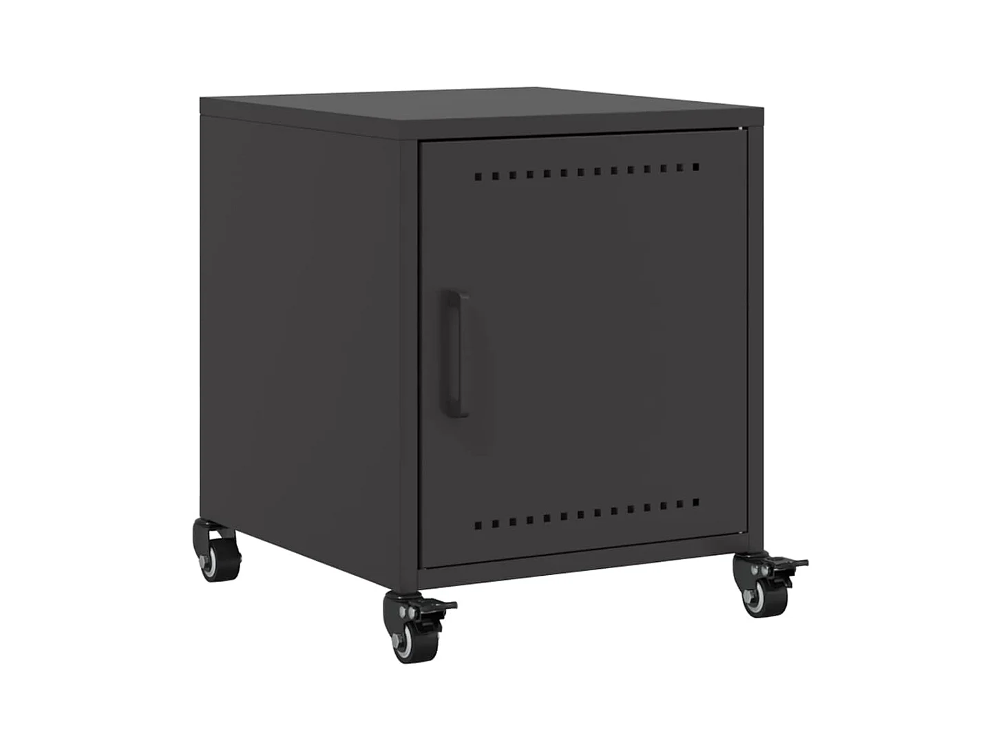 Mesita de noche | Mesilla de noche acero negra 36x39x43,5 cm