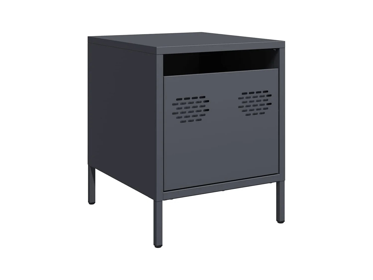 Table de chevet Étroite-Table d'appoint-Table de nuit anthracite 35x39x43,5 cm acier