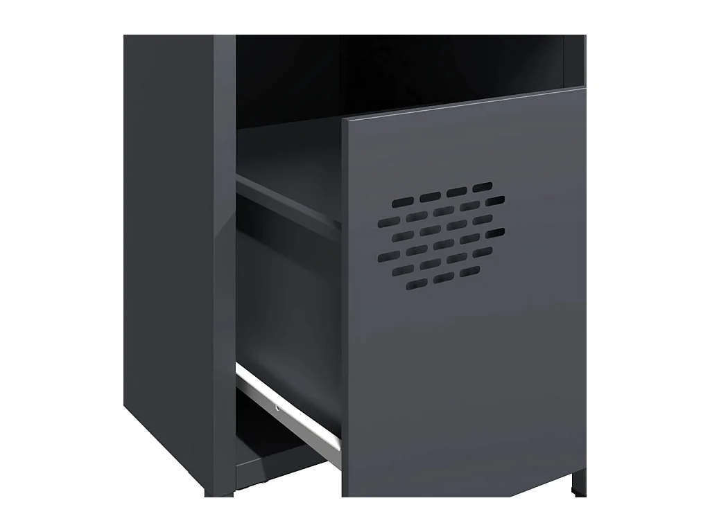 Table de chevet Étroite-Table d'appoint-Table de nuit anthracite 35x39x43,5 cm acier