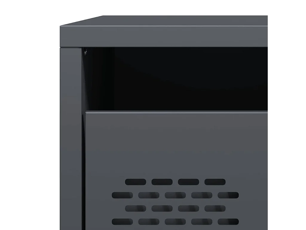 Mesita de noche | Mesilla de noche acero gris antracita 35x39x43,5 cm