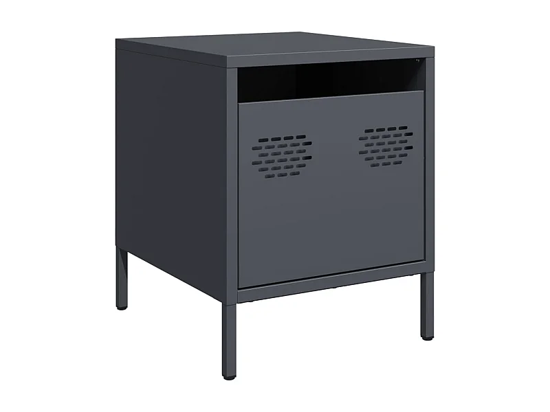 Table de chevet Étroite-Table d'appoint-Table de nuit anthracite 35x39x43,5 cm acier