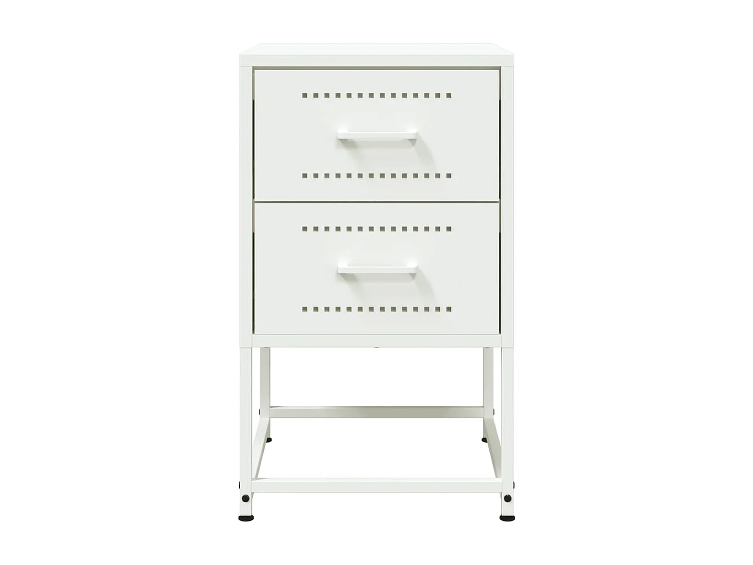 Nachttisch-Beistelltisch-Nachtschrank Weiß 36x39x60,5 cm Stahl SHL47991