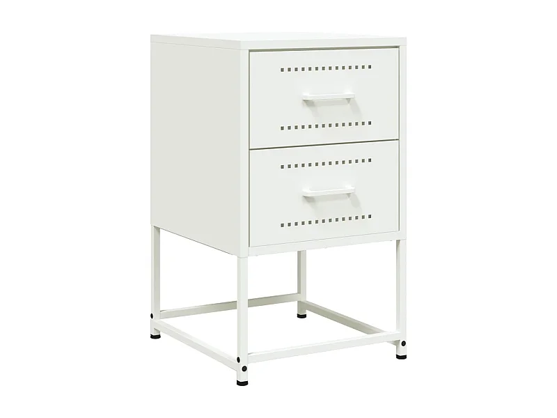 Table de chevet Étroite-Table d'appoint-Table de nuit blanc 36x39x60,5 cm acier