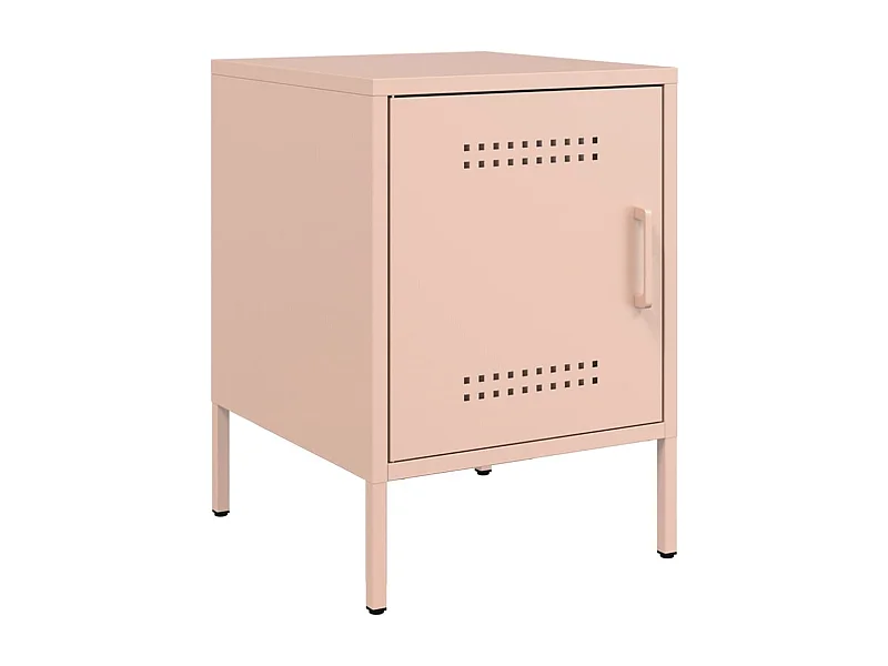 Table de chevet Étroite-Table d'appoint-Table de nuit rose 36x39x50,5 cm acier