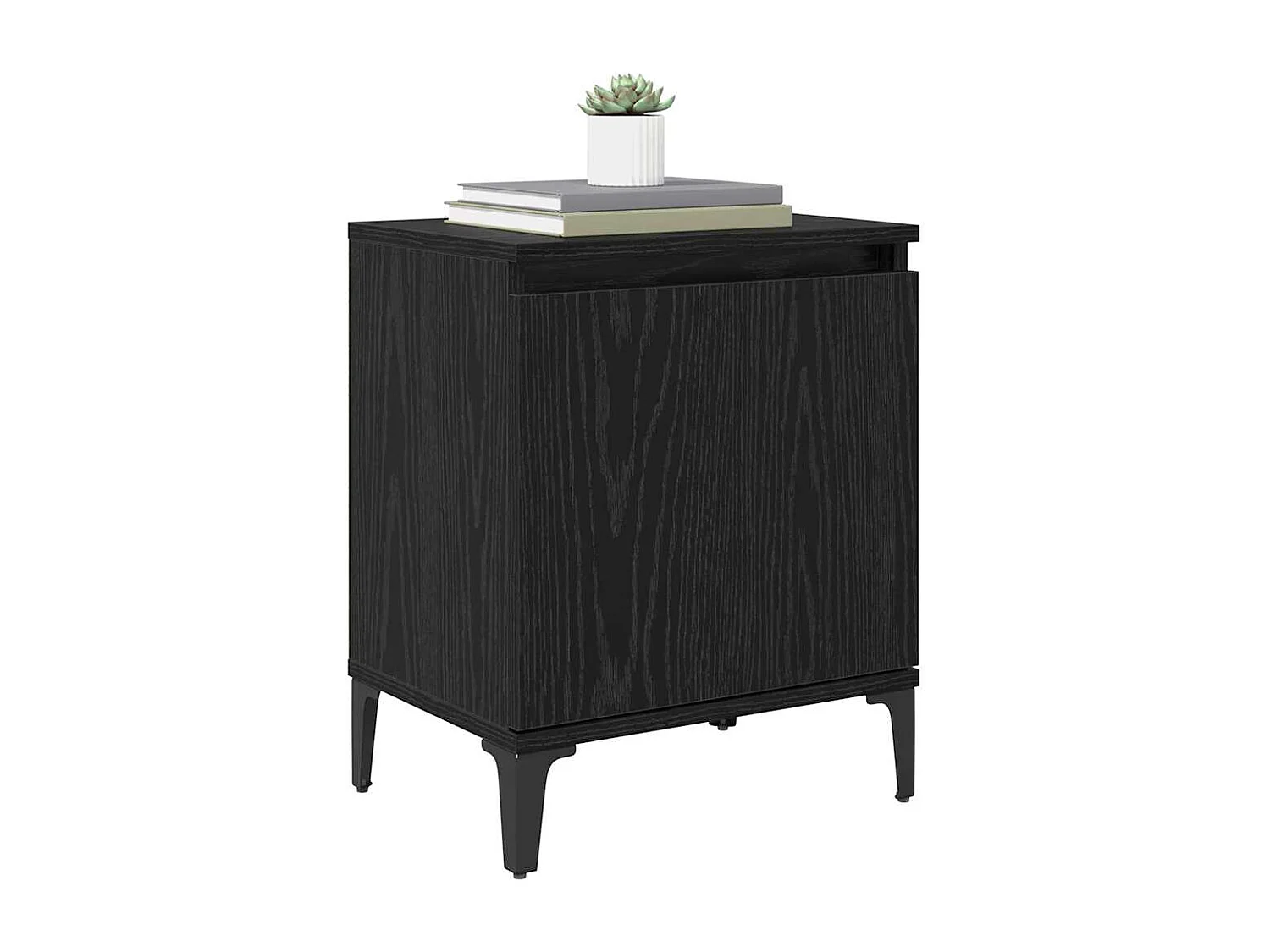 Nachttisch-Beistelltisch Schwarz Eichen-Optik 40 x 30 x 50 cm Holzwerkstoff SHL7901