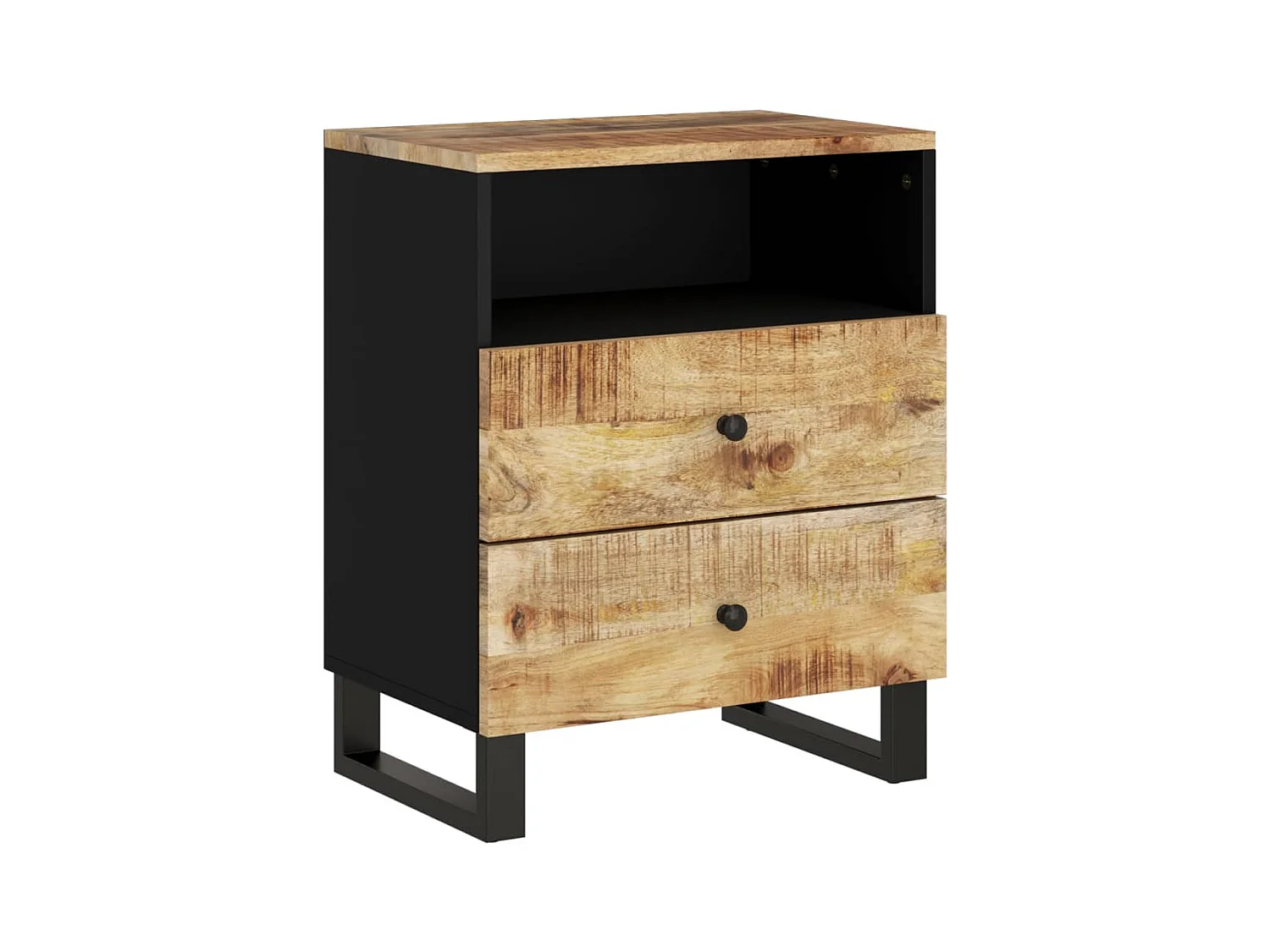 Table de chevet-Table d'appoint 50x33x62 cm Bois de manguier et d'ingénierie