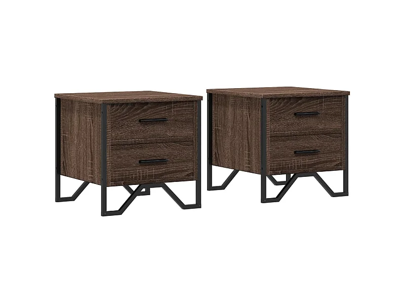 Tables de chevet 2pcs avec Étagères de rangement chêne marron 40x41x40cm bois d'ingénierie