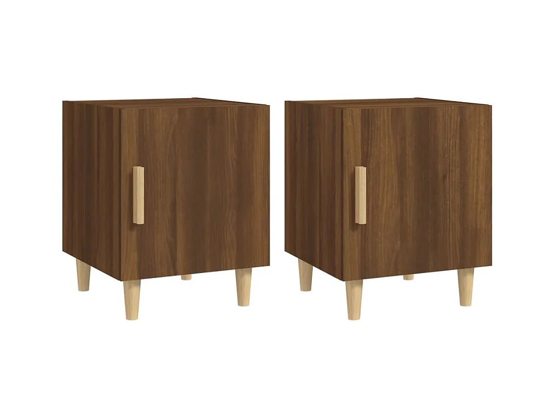 Mesitas de noche | Mesilla de noche 2 uds madera contrachapada color roble marrón