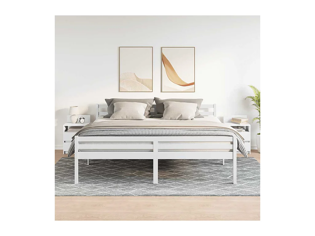 Tables de chevet lot de 2 avec 2 tiroirs blanc 40x33x60 cm